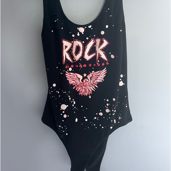 Black+Red ROCK Bodysuit - Picture 1 of 2